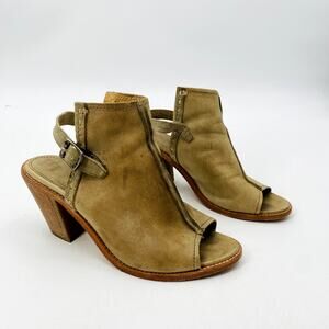 Frye Tan Leather open Toe Heeled Sandals